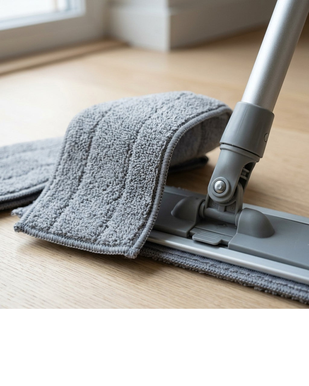Minmly Microfiber Flat Mop with Washable Pads 3-Piece Gray