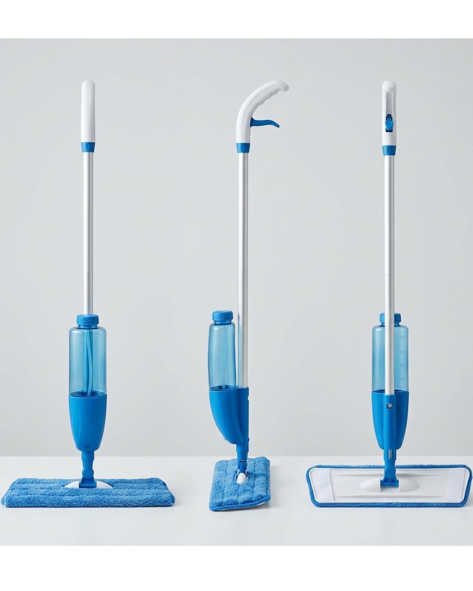 Minmly Spray Mop Refillable Bottle Microfiber Pad Blue