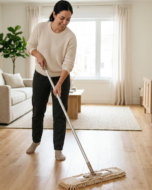 Minmly Dust Mop for Hardwood Floors 18 in Chenille Beige